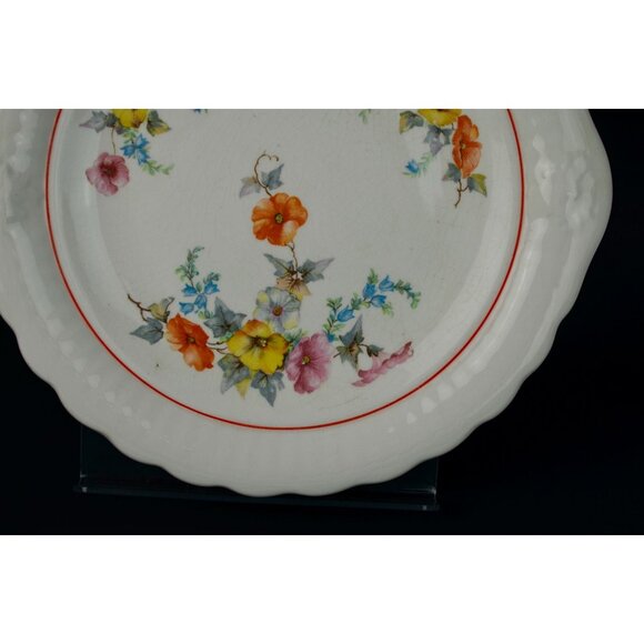 Unmarked Vintage Large Floral Serving Platter Ceramic - Picture 3 of 7